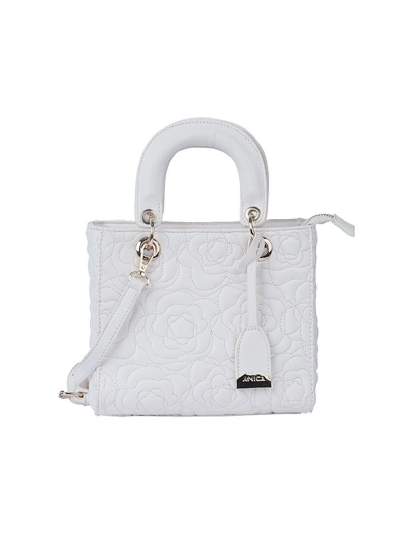 AMICA Silene Floral Women Crossbody Handbag Leather with Detachable Strap - Image 2