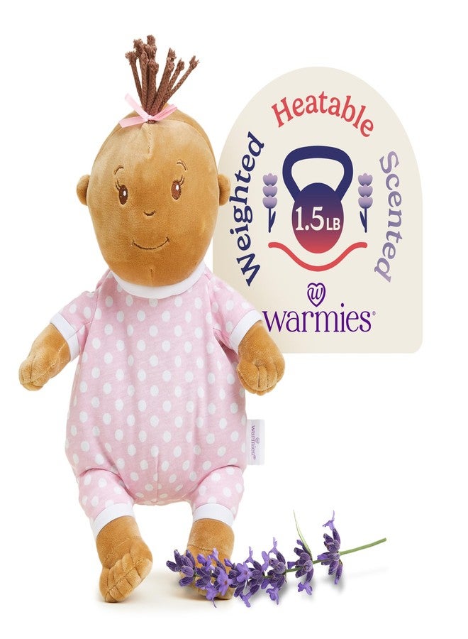 وارميز حيوانات محشوة دافئة قابلة للاستخدام في الميكروويف ومُثقلة، لطفلة صغيرة ذات بشرة داكنة - حيوانات محشوة دافئة للدفء والراحة - ألعاب قطيفة ناعمة للكبار والأطفال (الأولاد والبنات والرضع والأطفال الصغار) - Image 1