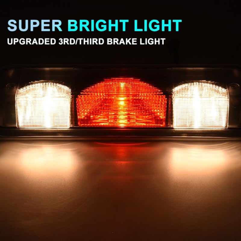 PIT66 3rd Brake Light Compatible with 2004-2008 Ford F150 High Mount Center Rear Roof Third Cargo Light Parking Light Halogen Clear/Red Lens Tercera luz de freno - Image 4