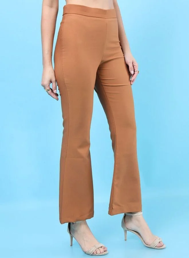 Freehand  Women Flared Solid High Rise Pant  | Best Price UAE