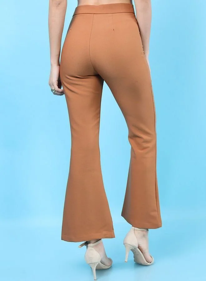 Freehand  Women Flared Solid High Rise Pant  | Best Price UAE