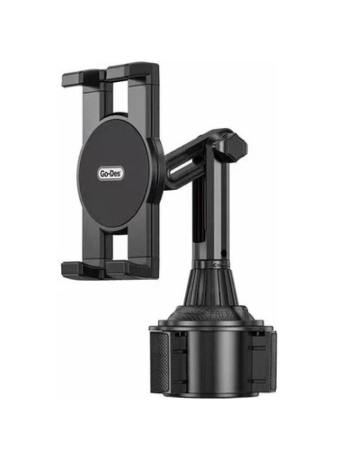 Go-Des GD-HD313 Car Phone Holder, 360-Degree Rotation Adjustable Mobile Stand, Black - Image 1
