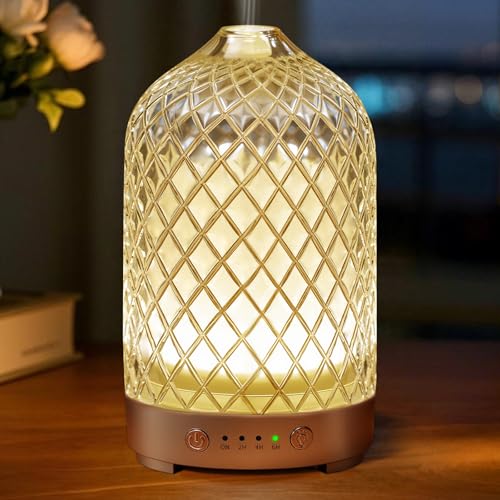 EQUSUPRO Essential Oil Diffuser for Home 200ml Aromatherapy Diffuser for Essential Oils with 4 Timer 7 Color LED Lights Waterless Auto ShutOff for Home Office Dcor Gifts for Women - Image 1