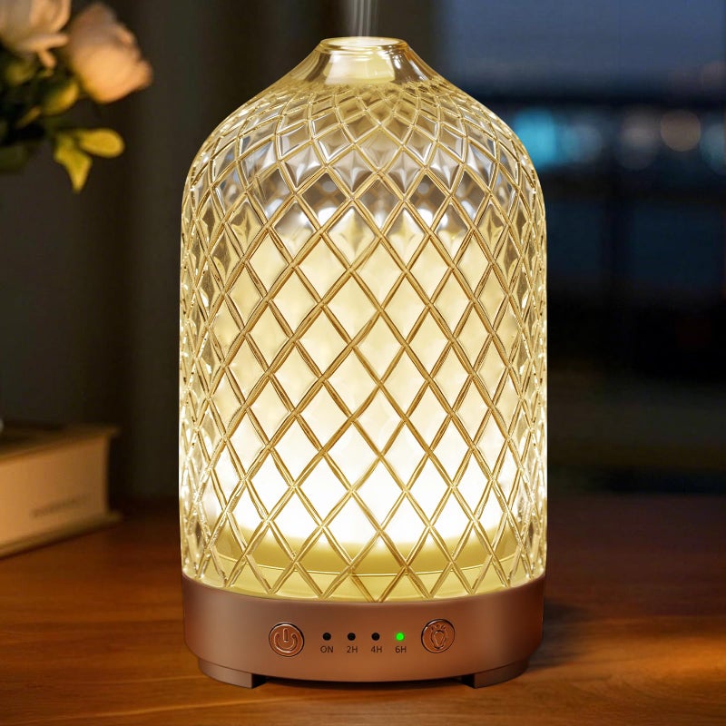 EQUSUPRO Essential Oil Diffuser for Home 200ml Aromatherapy Diffuser for Essential Oils with 4 Timer 7 Color LED Lights Waterless Auto ShutOff for Home Office Dcor Gifts for Women - Image 2