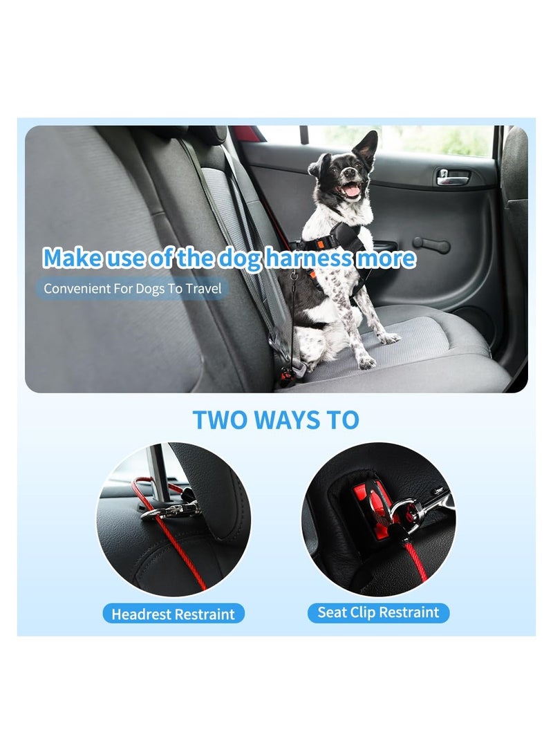 SYOSI Dog Seat Belt Harness for Car, 2Pcs Dog Seatbelt of Coated Wire Leash Safety Restraint, No Chew Tether Cable Vehicle Dog Accessories with Double Clips (Black*2, 24 Inch/60 Cm) - Image 2