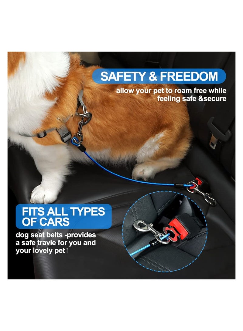 SYOSI Dog Seat Belt Harness for Car, 2Pcs Dog Seatbelt of Coated Wire Leash Safety Restraint, No Chew Tether Cable Vehicle Dog Accessories with Double Clips (Black*2, 24 Inch/60 Cm) - Image 3