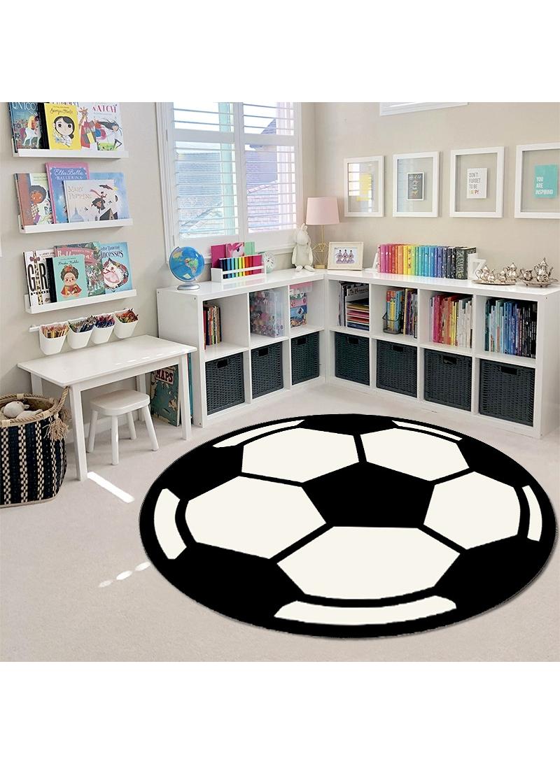 يقبست Creative Children's Room Round Carpet Football Anti slip Floor Mat 100cm - Image 2