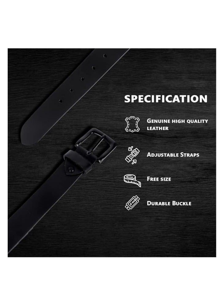 HAMMONDS FLYCATCHER Genuine Leather Belt for Men - Adjustable Waistband up to 46 Inches Belt for Jeans & Dress Pants - 1.5" Width - Zinc Casted Buckle - Formal & Casual Wear - Branded Mens Belt