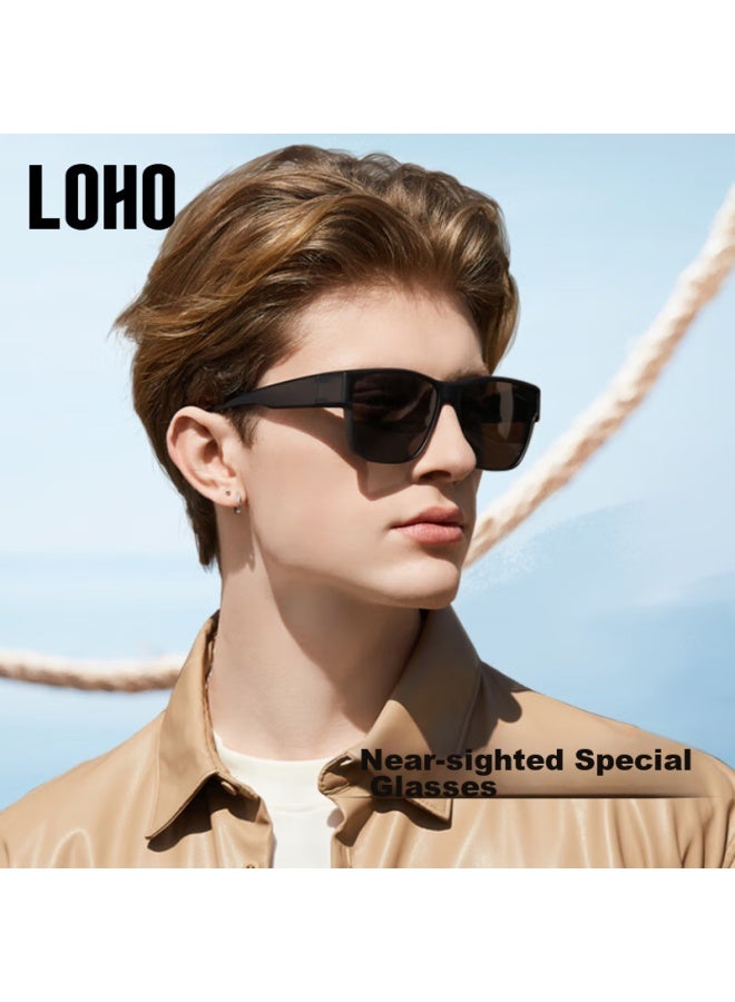 Loho Polarized Sungl For Women And Men, Compatible With Prescription Lenses, Uv Protection, Driving-specific, Glossy Black - Image 1