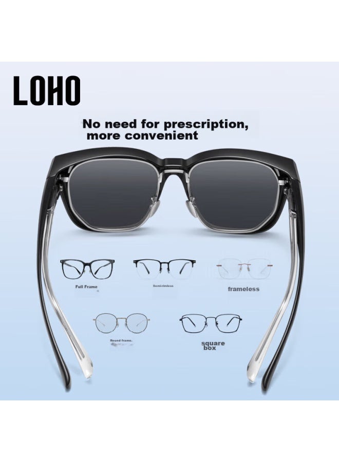 Loho Polarized Sungl For Women And Men, Compatible With Prescription Lenses, Uv Protection, Driving-specific, Glossy Black - Image 5