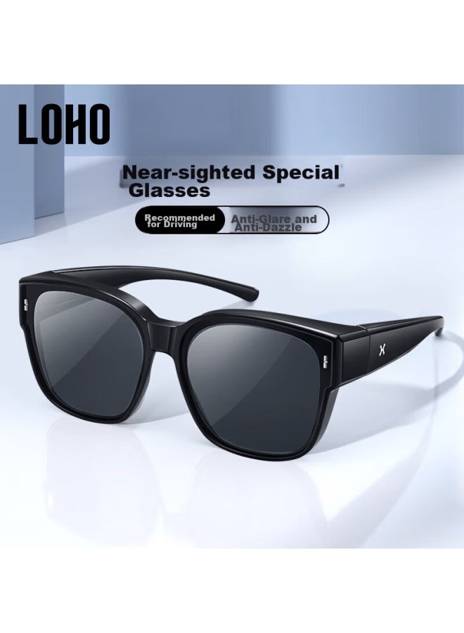 Loho Polarized Sungl For Women And Men, Compatible With Prescription Lenses, Uv Protection, Driving-specific, Glossy Black - Image 2