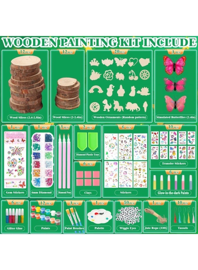 Moonmen Wooden Painting Kit-Glow in The Dark, Arts and Crafts Gifts for Girls Boys with Wood Slices, Craft Kits for Kids Ages 6-12, Craft Supplies Art Projects - Image 5