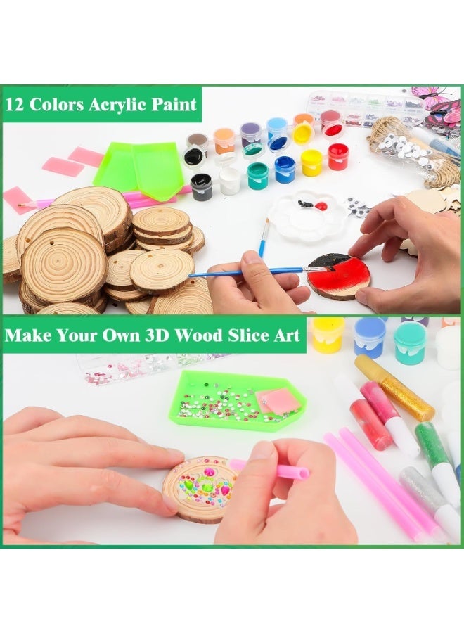 Moonmen Wooden Painting Kit-Glow in The Dark, Arts and Crafts Gifts for Girls Boys with Wood Slices, Craft Kits for Kids Ages 6-12, Craft Supplies Art Projects - Image 3