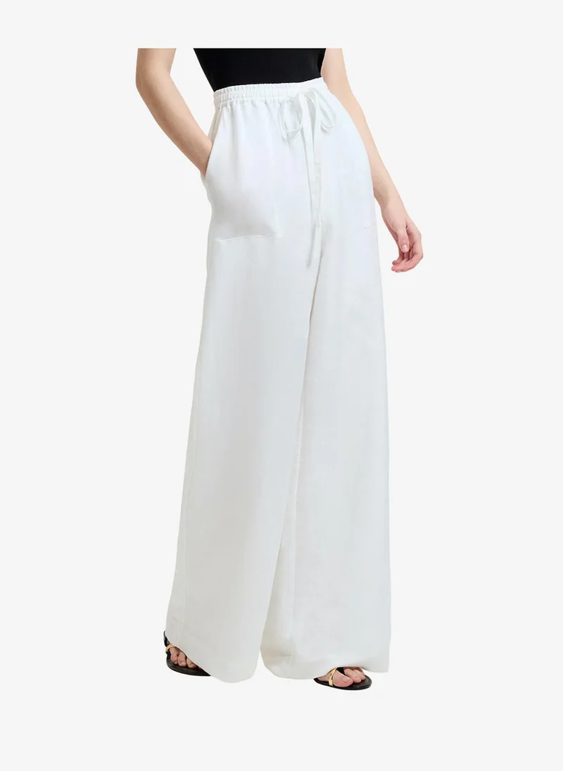 Women's Summer White Cooper Linen Wide Leg Pants