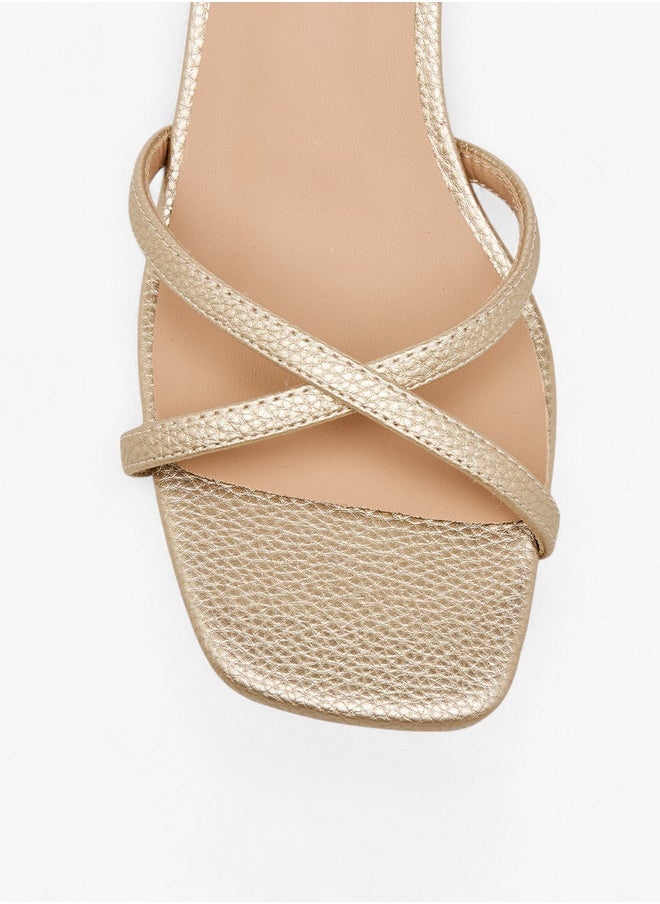 Flora Bella By Shoexpress Women's Strappy Slip-On Sandals with Kitten Heels  - Image 4