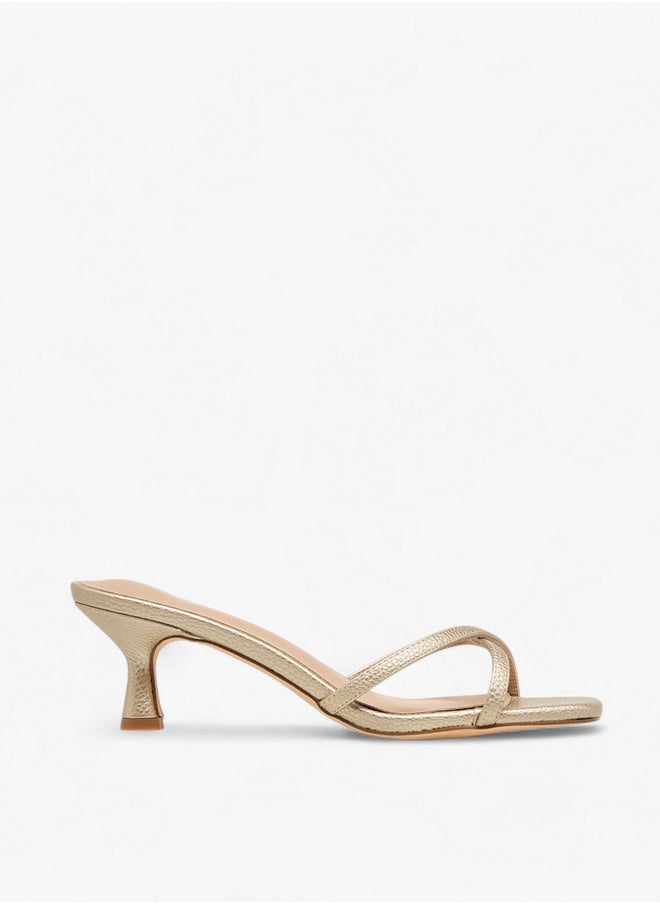 Flora Bella By Shoexpress Women's Strappy Slip-On Sandals with Kitten Heels  - Image 3