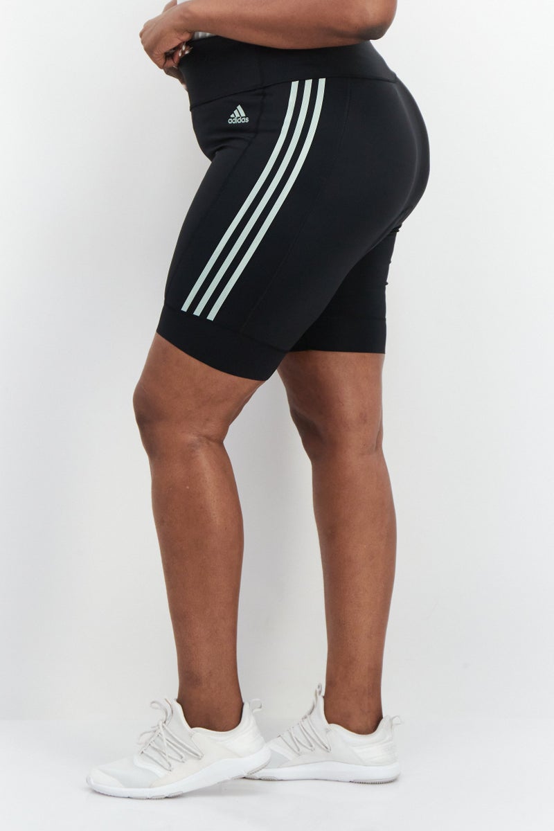 Adidas Women Plus Size Brand Logo Training Shorts, Black Combo - Image 2