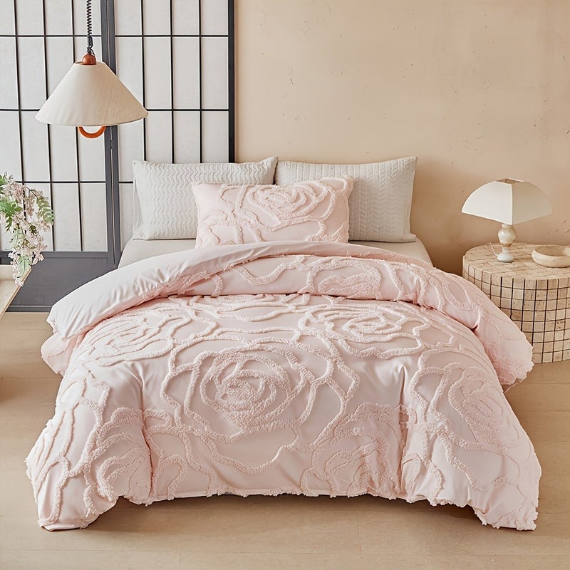 Spring And Summer New Tufted Duvet Cover Set 2/3pcs Set (1 Duvet Cover And 1/2 Pillowcases), Beautiful, Easy And Fashionable Design, All-Season Bedroom Bedding Duvet Cover - Image 1