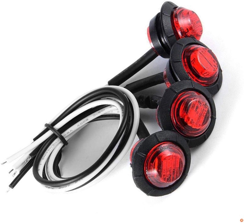 NBWDY 10pc 3/4 Inch Mount RED LED Bullet Marker Lights for Trucks, RVs, and Trailers - Image 5