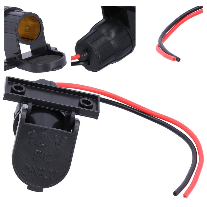 Car Cigarette Lighter Female Socket with Bracket Plastic for 12V Automobile Motorcycle - Image 5