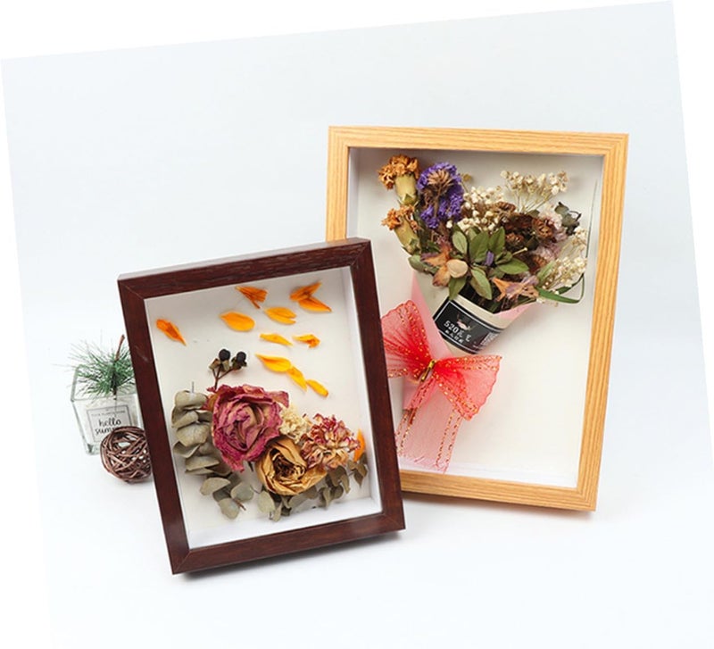 Wooden Photo Frame with Dried Flower Display 7-inch Hollow 3d Shadow Box Frame for Desktop Artworks and Botanical Specimens Home Décor - Image 5