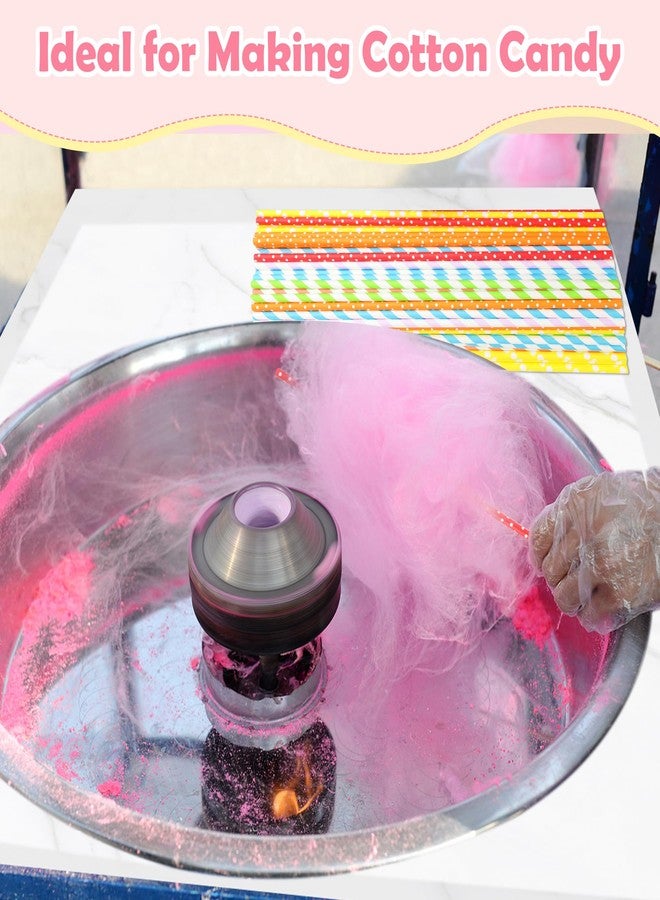 Coitak 100 PCS Cotton Candy Sticks, 100 PCS Cotton Candy Bags with Ties, 13.77 Inch Cotton Candy Sticks Random Colorful Cotton Candy Supplies Paper Straws for Candy Making - Image 5