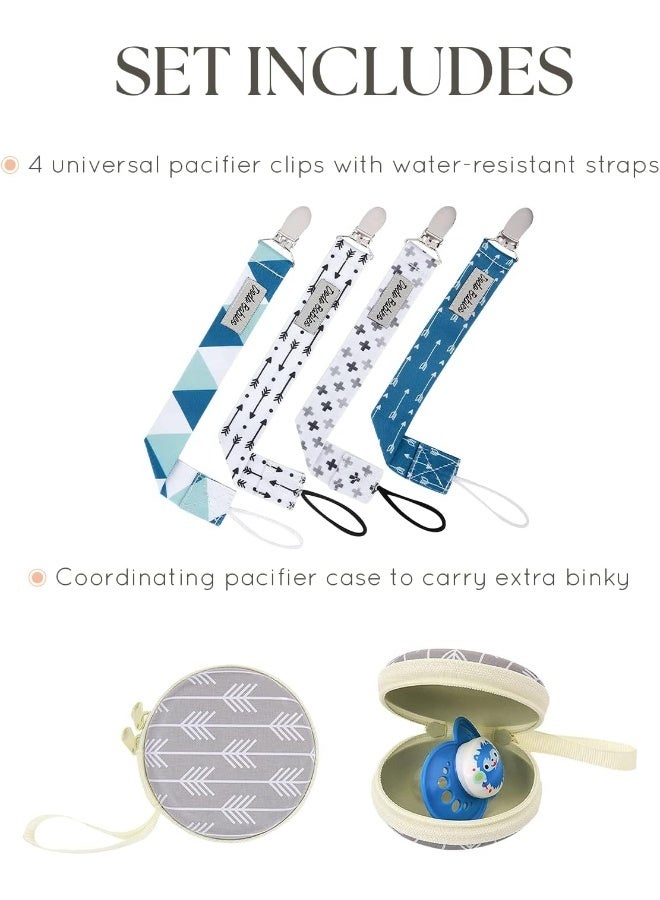 Dodo Babies Pacifier Clip Pack of 4 + Pacifier Case - Image 3