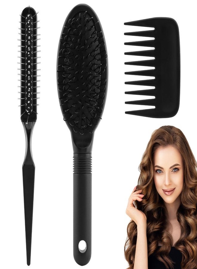 Kryslanix 3Pcs Wig Brush Comb Set,Loop WigBrush,Professional Hair Extension Brush,Wide-Tooth and Edge Combs,for Human Wigs and Synthetic Extension Hair - Image 1