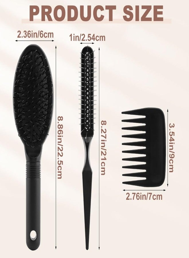 Kryslanix 3Pcs Wig Brush Comb Set,Loop WigBrush,Professional Hair Extension Brush,Wide-Tooth and Edge Combs,for Human Wigs and Synthetic Extension Hair - Image 2