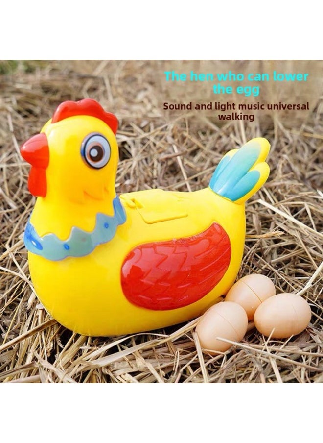 Walking, Laying Eggs, Laying Eggs, Singing Little Hen, Cock, Electric Universal Children's Baby Educational Toys For Boys And Girls-Color:Egg Chicken Upgrade Early Education + 6 Eggs [color Box] + General Electric  - Image 1