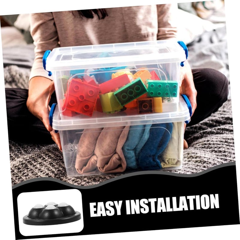 4Pcs Self Adhesive Swivel Caster Wheels Noiseless Ball Casters for Storage Boxes Trash Cans Easy Stick Installation - Image 3