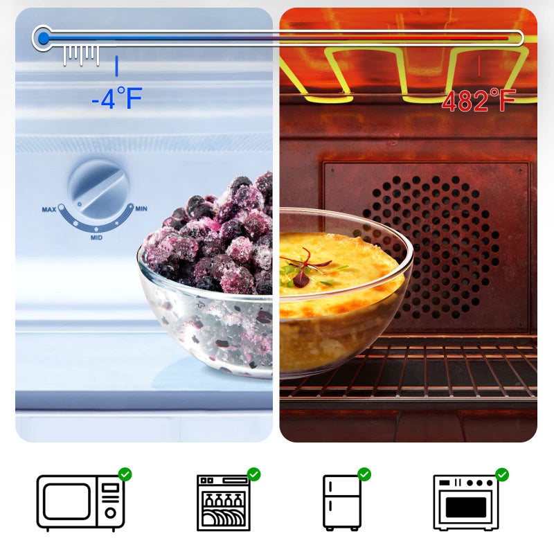 NUTRIUPS 8 Inch Glass Bowls  Microwavable Glass Bowl Set of 2  Clear Tempered Glass Salad Bowls for Kitchen Microwave and Oven Safe - Image 3