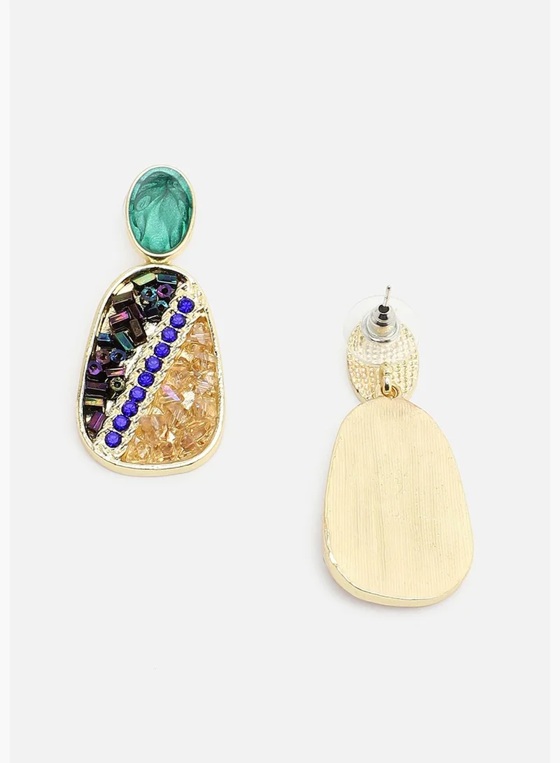 SOHI Gold Plated Party Designer Stone Drop Earring For Women
