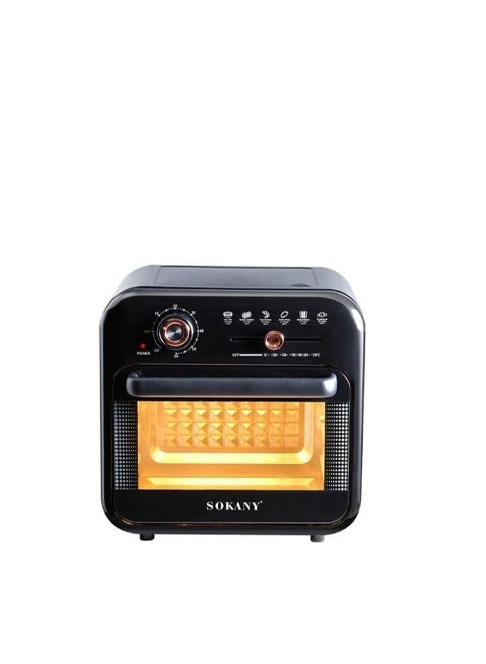 سوكاني قلاية هوائية وفرن بدون زيت، 1800 وات، سعة 18 لتر، اسود - SK-10001 - Image 3