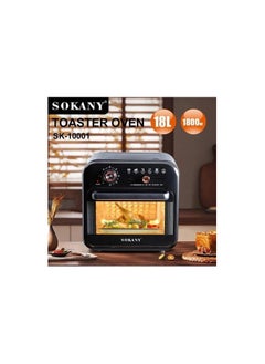 sokany Air Fryer and Oil-Free Oven, 1800 Watts, 18 Liter Capacity, Black - SK-10001  - Image 1