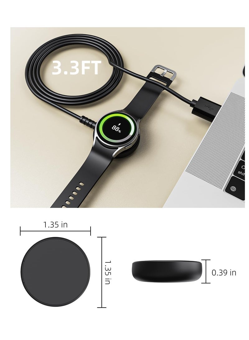 1Pack for Samsung Watch Charger Compatible with Galaxy Watch 7/6/6 Classic/5/5 Pro/4/4 Classic/3/Active Ultra/FE Galaxy Watch Charger USB Magnetic Wireless Charging for Samsung Galaxy Watch-3.3ft - Image 2