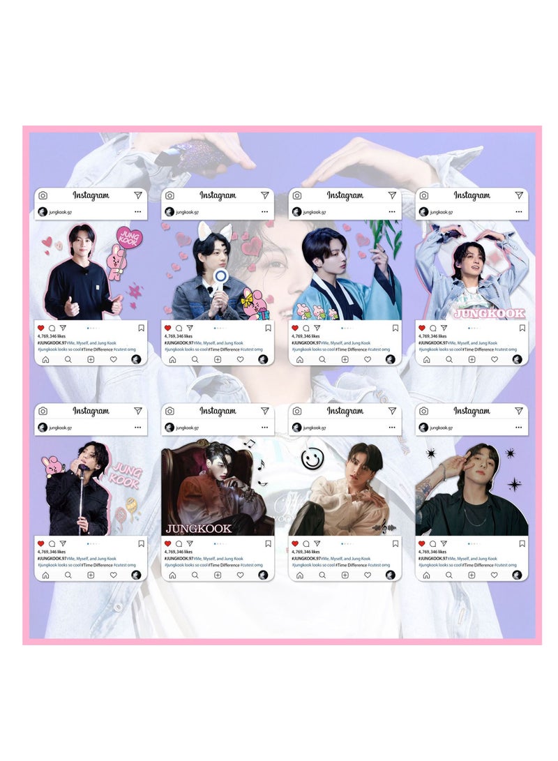 8 قطع من بطاقات BTS البلاستيكية الشفافة- JK - Image 1