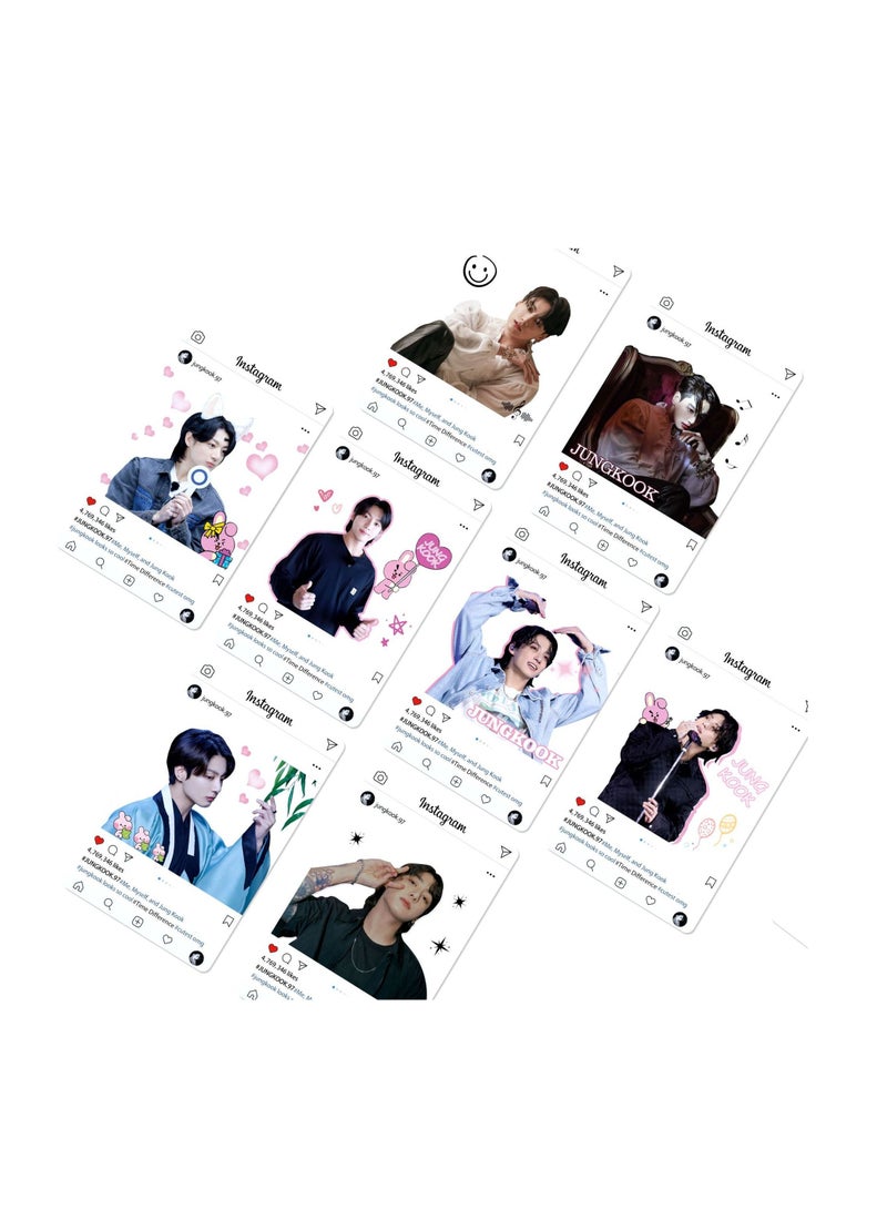 8 قطع من بطاقات BTS البلاستيكية الشفافة- JK - Image 3