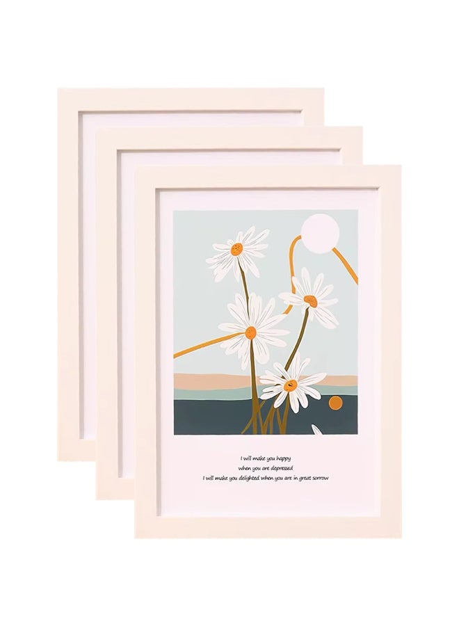 مجموعة إطارات صور بيضاء A4 مكونة من 3 قطع - إطار مستندات من خشب MDF مقاس 8.3 × 11.7 بوصة (21 × 29.7 سم) - للتعليق على الحائط أو العرض على سطح الطاولة، حامل رأسي وأفقي (3، أبيض) - Image 1