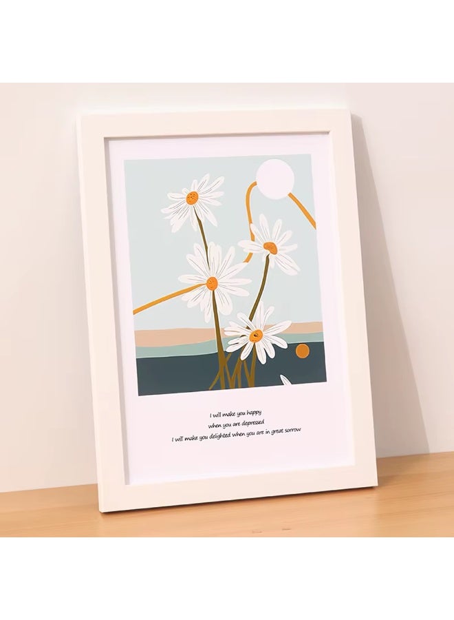 مجموعة إطارات صور بيضاء A4 مكونة من 3 قطع - إطار مستندات من خشب MDF مقاس 8.3 × 11.7 بوصة (21 × 29.7 سم) - للتعليق على الحائط أو العرض على سطح الطاولة، حامل رأسي وأفقي (3، أبيض) - Image 2