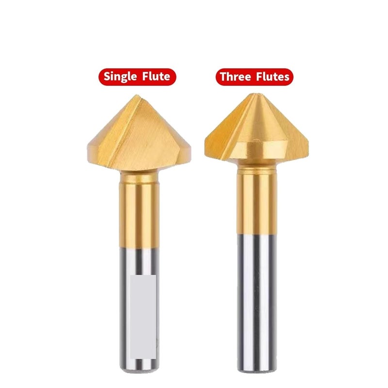 Titanize 40MM 1 Flute Round Chamfering Cutter 90 Degree Countersink High Speed Steel Deburring Tool - Image 3