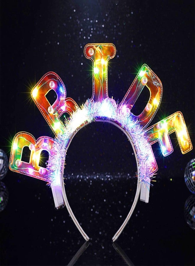 JEAIRTS Light Up Bride Headband Glowing BRIDE Letter Hair Band Led Bachelorette Party Hair Accessories for Women - Image 2