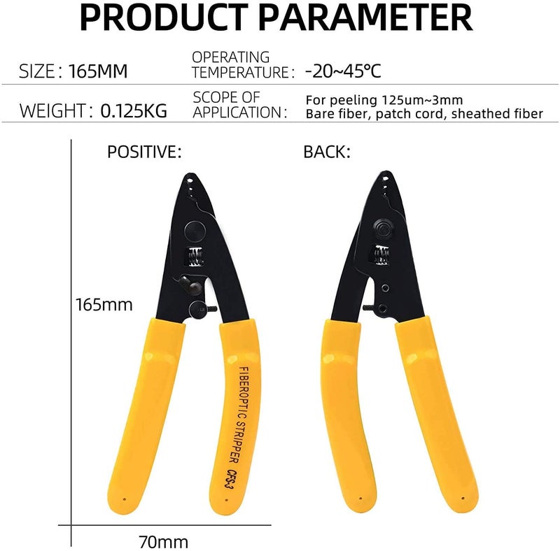 Afflatus Wire Cutter Wire Stripper and Cutter Wire Cutter Tool CFS-3 Fiber Optical Stripper 3 Hole Fiber Optic Stripping Pliers High Precision Fiber Cable Stripper Fiber Optic Stripper 2 Pcs - Image 2