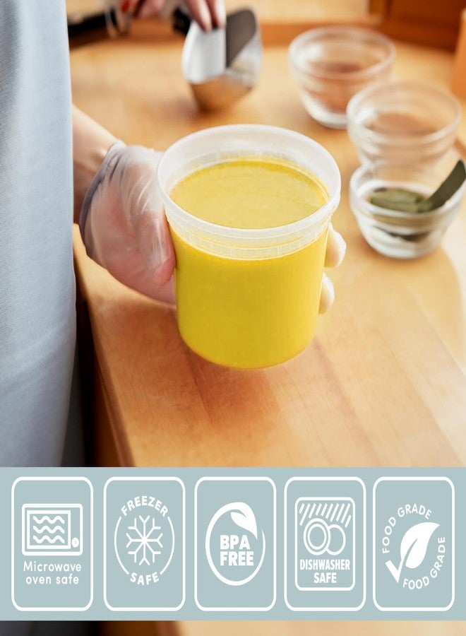Galashield Deli Containers with Lids 16 oz. [24 Sets] Plastic Deli Cups Soup Containers with lids, To Go Food Containers - Image 2
