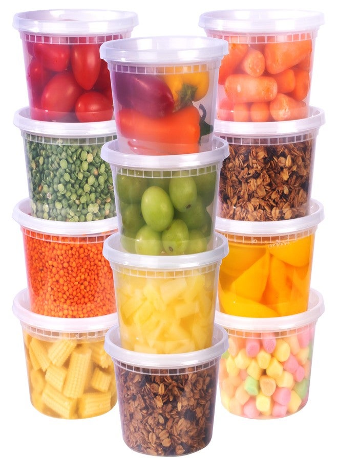 Galashield Deli Containers with Lids 16 oz. [24 Sets] Plastic Deli Cups Soup Containers with lids, To Go Food Containers - Image 1