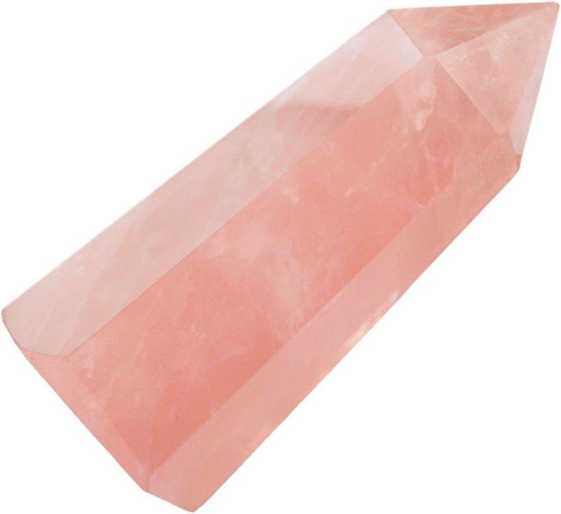 mookaitedecor Healing Crystal Wands 6 Faceted Single Point Reiki Chakra Meditation Home Decor,Rose Quartz