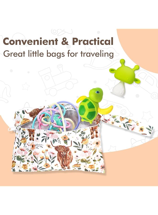 Excefore Pcs Waterproof Wet Dry Bags For Baby For Baby Diapers & Breast Pump Parts Waterproof Reusable Wet Bag With Handle Beach Pool Gym Bag Stroller Yoga Toiletries Organizer 7.9 * 9.8/5.9 * 8.9 - Image 5