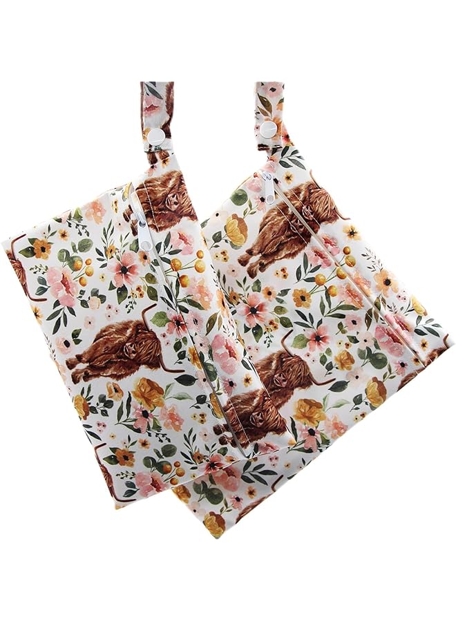 Excefore Pcs Waterproof Wet Dry Bags For Baby For Baby Diapers & Breast Pump Parts Waterproof Reusable Wet Bag With Handle Beach Pool Gym Bag Stroller Yoga Toiletries Organizer 7.9 * 9.8/5.9 * 8.9 - Image 3