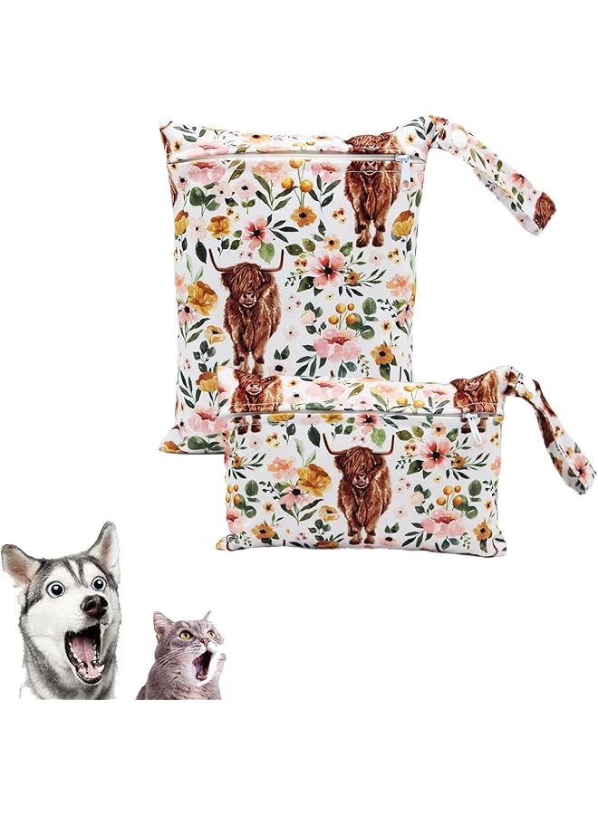 Excefore Pcs Waterproof Wet Dry Bags For Baby For Baby Diapers & Breast Pump Parts Waterproof Reusable Wet Bag With Handle Beach Pool Gym Bag Stroller Yoga Toiletries Organizer 7.9 * 9.8/5.9 * 8.9 - Image 1