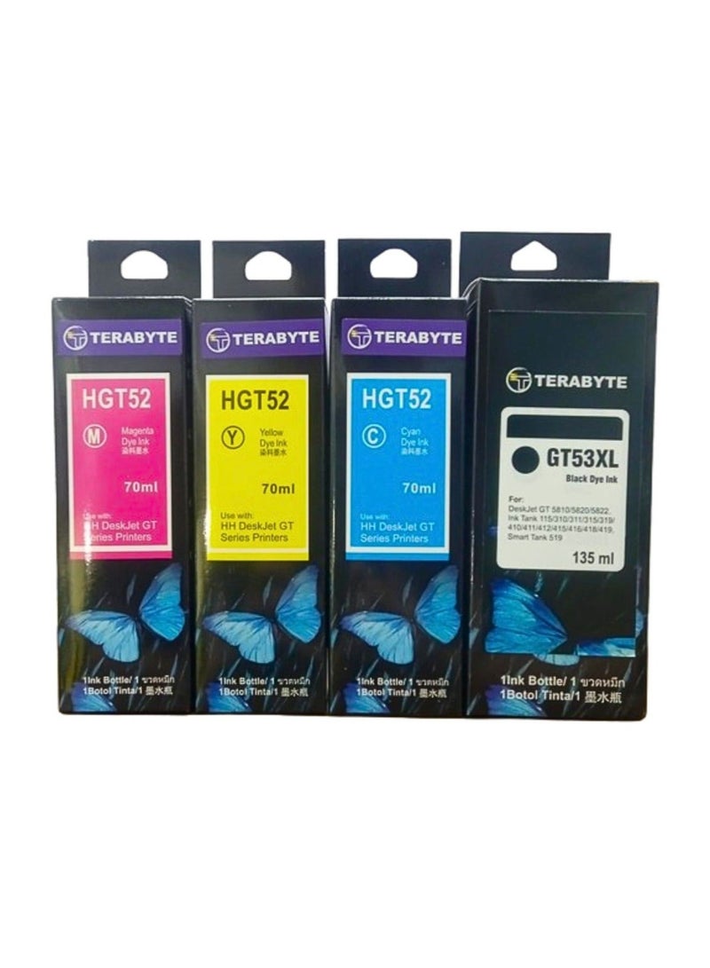 Terabyte GT53XL 135ml GT52 70ml for HP Printer DeskJet Smart GT Tank - Image 1